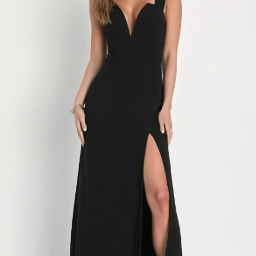 Lulus Daring Elegance Black Sleeveless Mermaid Maxi Dress Medium (M) NWT